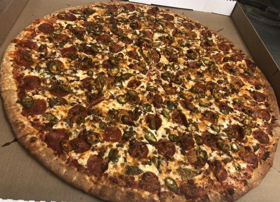 28" Texan pizza! Specialty 28" pizzas run $45