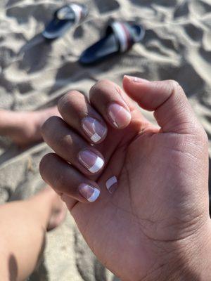 Gel French tip manicure