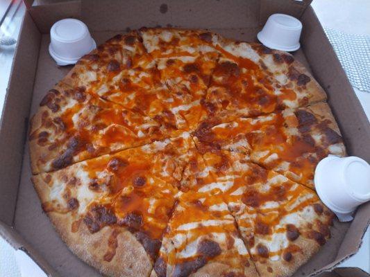 Large buffalo chicken pizza