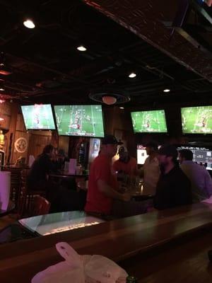 Lots of screens to catch the game