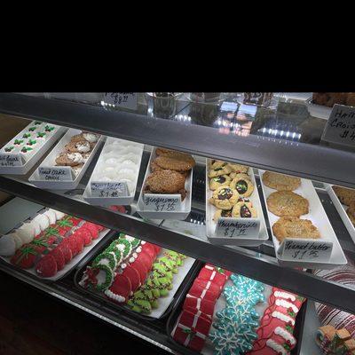 display case filled with a rotating variety of sweets