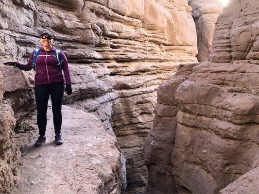 Hiking at Painted Canyon near Mecca, CA