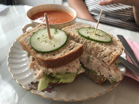 Tarragon Chicken Salad with Tomato Soup