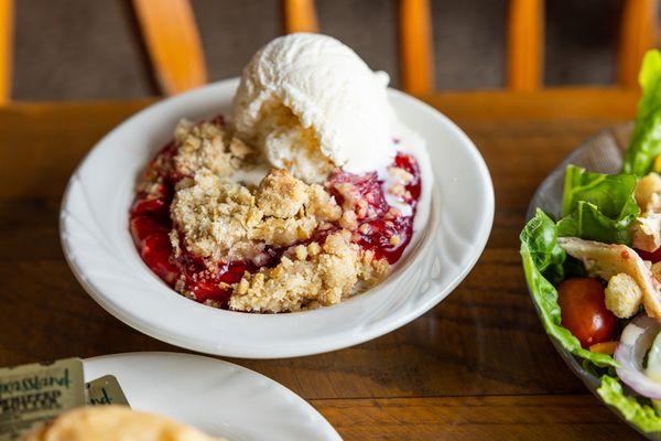 Fruit Cobbler with Vanilla Ice Cream