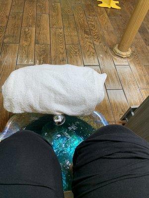 Pedicure station, very neat and clean and my water was warm.