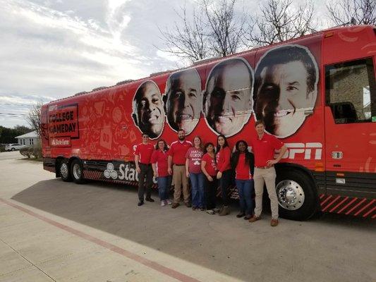 State Farm awarded my team for our outstanding Good Neighbor service the Game Day Bus tour to Buda, Texas.  We held an event at Cabelas.