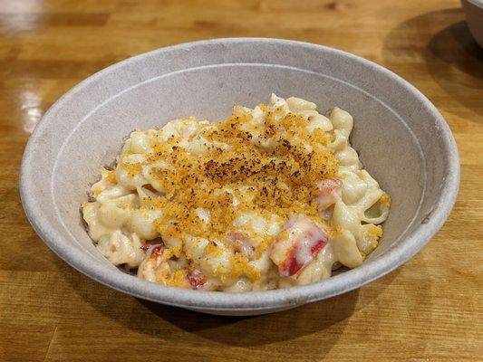 Inspo by Chef Kelsey Murphy - Lobster Mac And Cheese: Gruyere + Smoked Gouda + Cheddar + Panko and Parmesan Crust