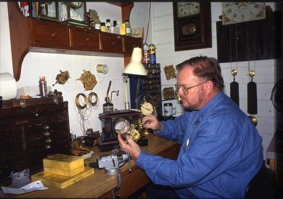 John hard at work on a clock!!