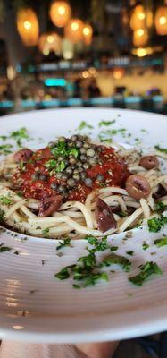 Pasta Tipsy Tomato with Kalamata Olives & aromatic Green Peppercorns