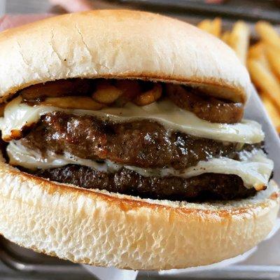 Mushroom Swiss burger