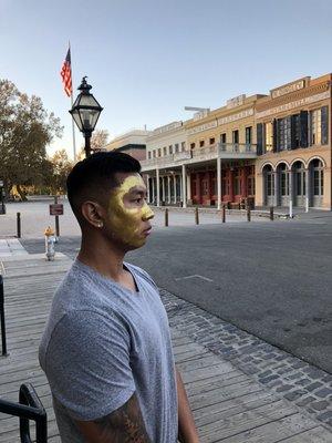 Gold face masks available