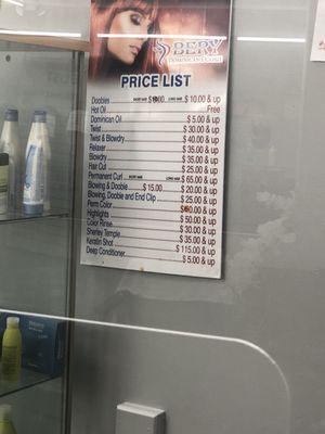 Price list