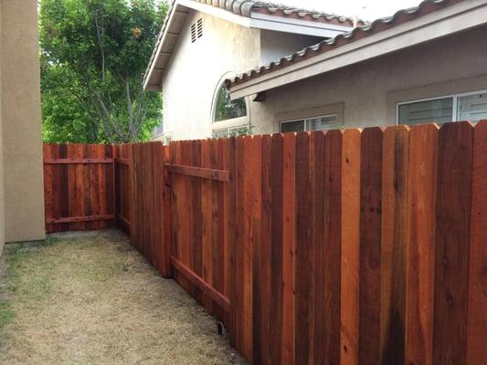 Red wood fence