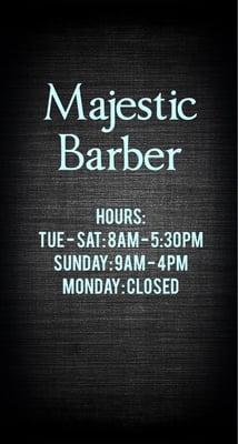 The barber shop hours