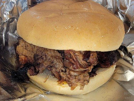 Burnt ends sandwich