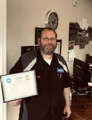 Congratulations Jon on your ASE Master Mechanic award!