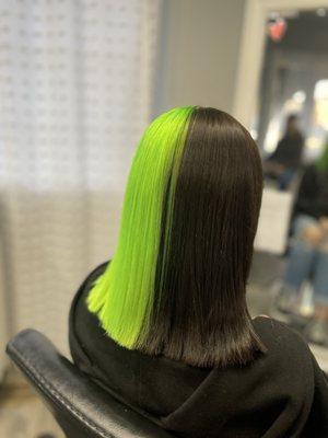 Split dye, cut/color by Tess