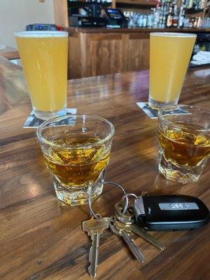 Hazy IPA And whiskey