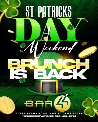 Brunch is back! Starting Saturday March. 16th and Sunday March 17th come experience the best new brunch in Marietta, GA!