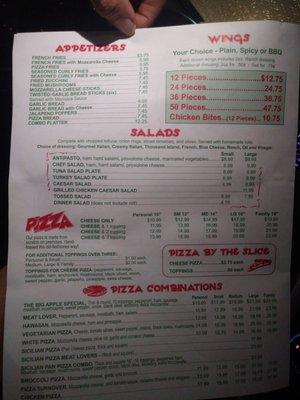 T&M Menu