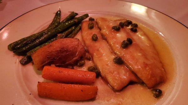 Fresh trout with lemon caper sauce