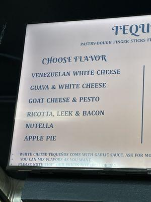 Tequeño flavors