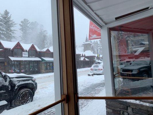 Lunch on a snowy Lake Placid afternoon