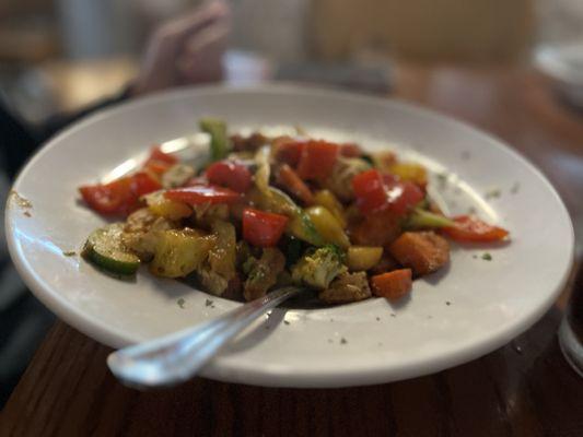 Asian stir fry with coconut jasmine rice.