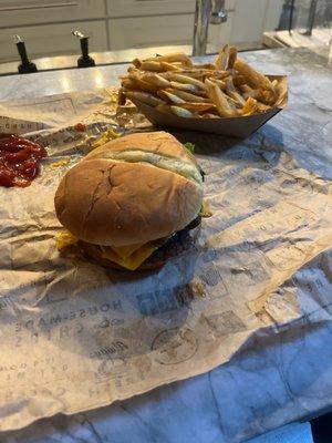 Classic burger and fries