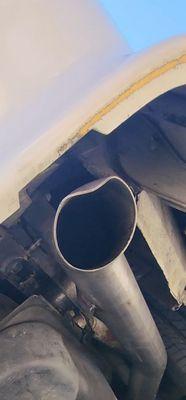 Damage to the tail pipe