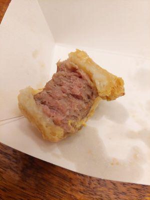 Inside of the sausage roll