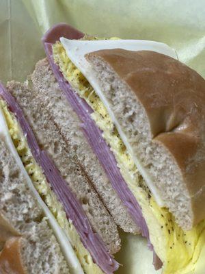 Egg Ham Cheese Bagel