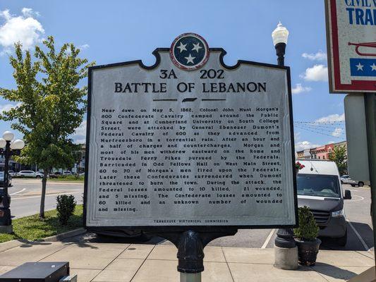 Battle of Lebanon Historical Marker