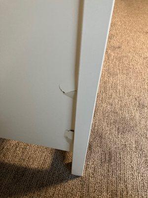 Damaged dresser.