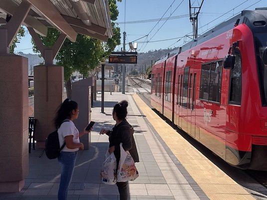 This will be the last station of the Green Line that will return back downtown you can transfer at Grossmont .