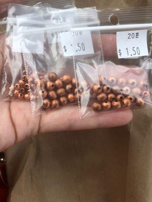 Copper colored spacer beads