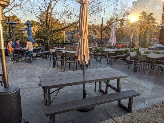 Patio seating, recently expanded.