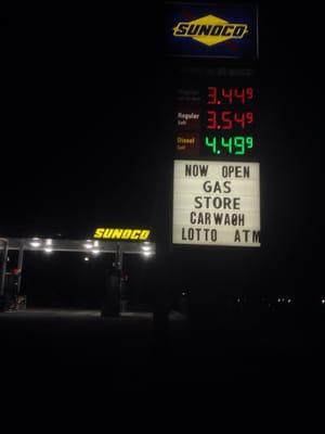 Sunoco Price Sign