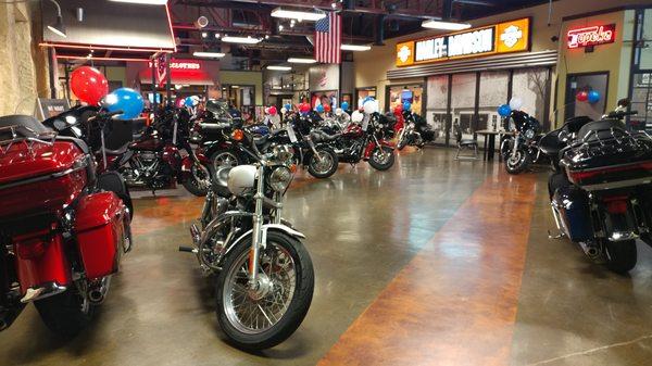 Showroom floor at Historic Harley Davidson, Topeka KS