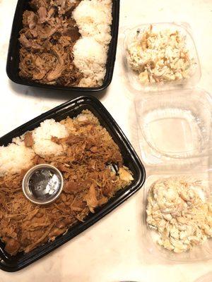 Top: kalua pork Bottom: Phil's ono chicken