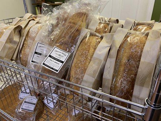 A variety of breads from Amazing Grains and Baker Street.