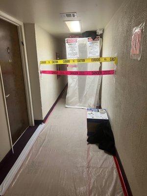 Building 24, 2nd Floor "Decontamination and Asbestos Warnings" March 12, 2022