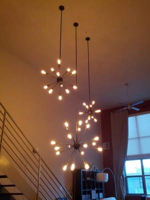 Mike named our sputnik style lights Russia, Ukraine, and Estonia.