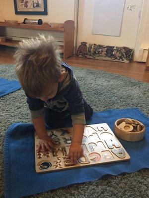 Our Pre-Primary friends focusing on their language work