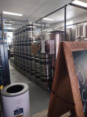 brew house w kegs stacked around it