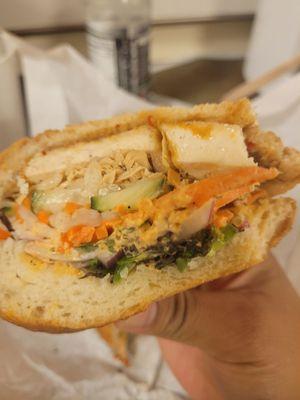 Vegetarian bahn mi with tofu