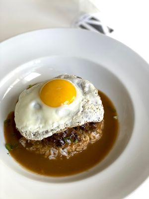 Join us for Brunch for a staple here in the islands: Loco Moco, Parker Ranch Beef, Fried Egg, Brown Gravy, Rice