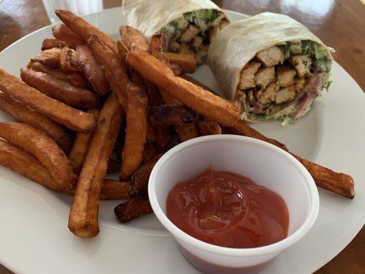 Chicken wrap with sweet potatoes