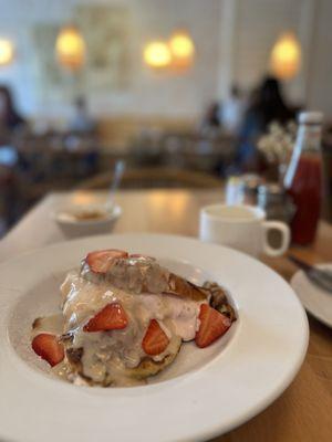 Strawberry croissant French toast