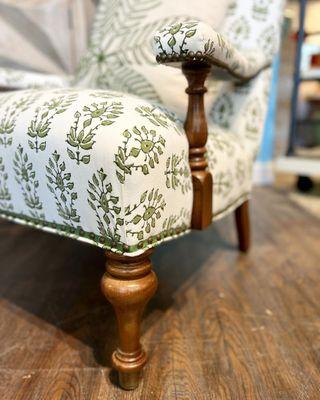 Detail shot of a chair shot inside our store, Bountiful Home.